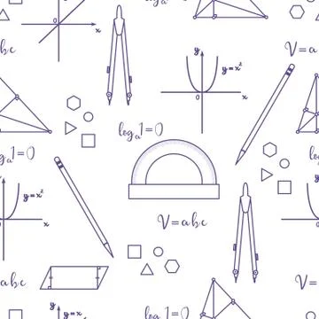 Mathematical scientific vector seamless pattern. イラスト素材