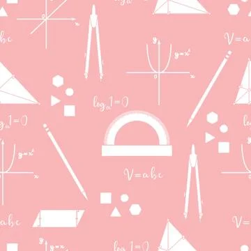 Mathematical scientific vector seamless pattern. 스톡 일러스트