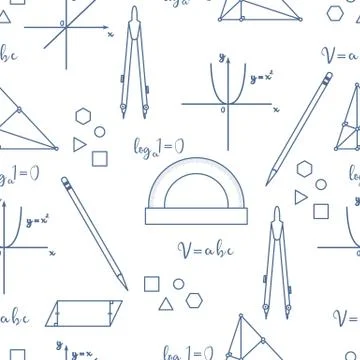 Mathematical scientific vector seamless pattern. イラスト素材