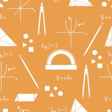 Mathematical scientific vector seamless pattern. イラスト素材