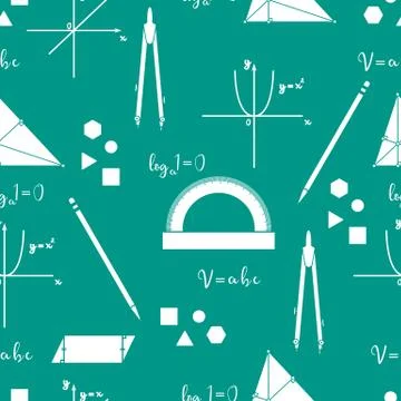 Mathematical scientific vector seamless pattern. Stock Illustration