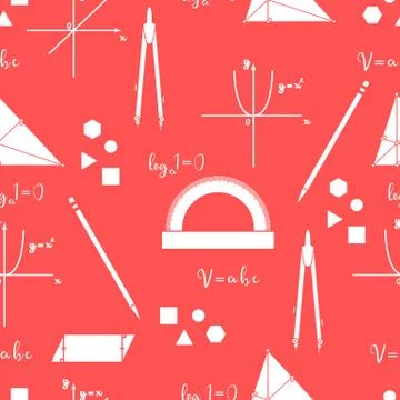 Mathematical scientific vector seamless pattern. Illustrazione stock