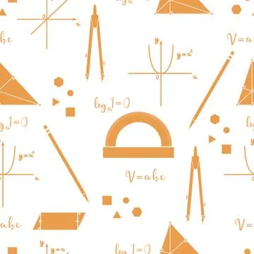 Mathematical scientific vector seamless pattern. Stock Illustration