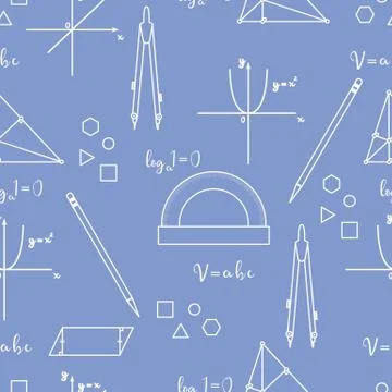 Mathematical scientific vector seamless pattern. 库存插图