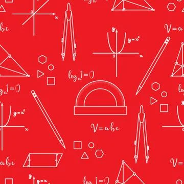 Mathematical scientific vector seamless pattern. Stock Illustration