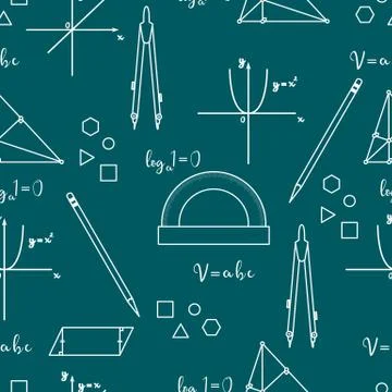 Mathematical scientific vector seamless pattern. イラスト素材