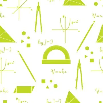 Mathematical scientific vector seamless pattern. イラスト素材