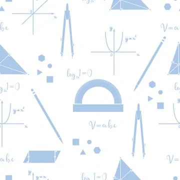 Mathematical scientific vector seamless pattern. 스톡 일러스트