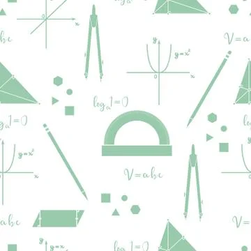 Mathematical scientific vector seamless pattern. 스톡 일러스트