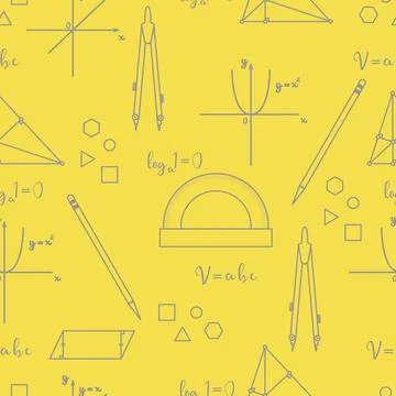 Mathematical scientific vector seamless pattern. Stock Illustration