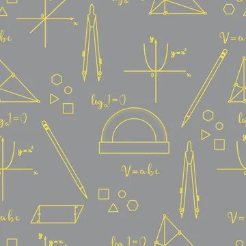 Mathematical scientific vector seamless pattern. 库存插图