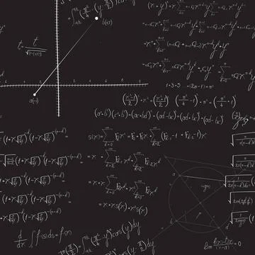 Mathematical seamless pattern Mathematical seamless pattern with equations... Foto stock