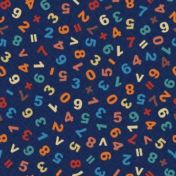 Mathematical seamless vector pattern, numbers and arithmetic symbols on a Stock Illustration