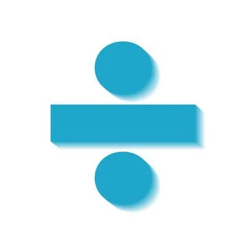 Mathematical sign divide, 3D colored isometric icon. Element of 3d words and  Stock Illustration
