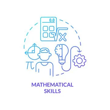 Mathematical skills blue gradient concept icon Stock Illustration