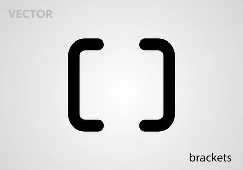 Mathematical symbol icon brackets, vector illustration Stock Illustration
