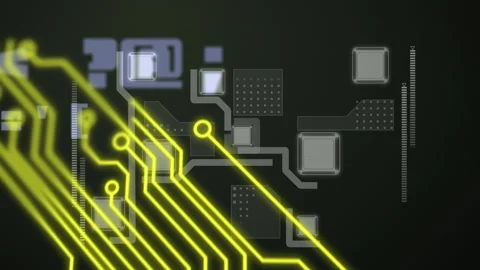 Mathematical symbols against microprocessor connections Video stock 141701786