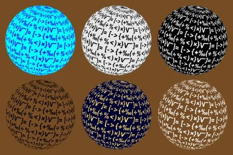 Mathematical symbols vector globe Stock Illustration