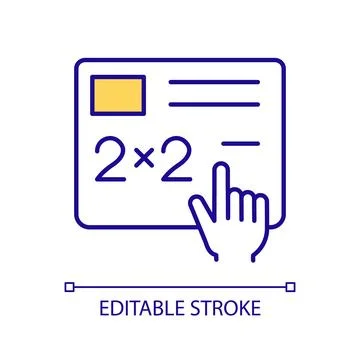 Mathematical task solving RGB color icon Stock Illustration