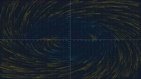Mathematical vector field simulation with flow arrows on coordinate grid 스톡 동영상 346812158