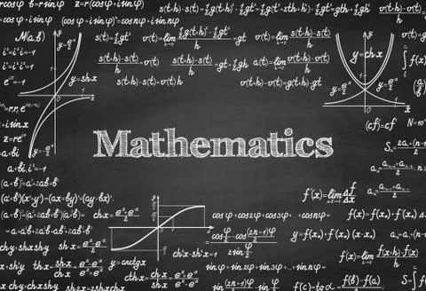 Mathematical vector seamless pattern on blackboard Illustrazione stock