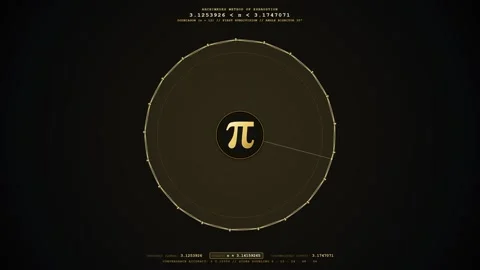 Mathematical visualization of pi using the polygon exhaustion method. 4K Stock Footage 346767040