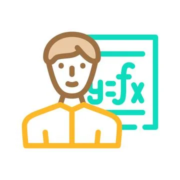 Mathematician engineer worker color icon vector illustration 스톡 일러스트