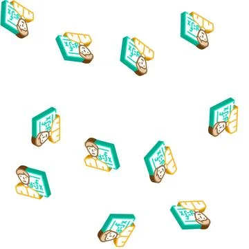 Mathematician engineer worker glyph icon seamless pattern Illustrazione stock