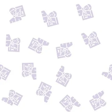 Mathematician engineer worker glyph vector seamless pattern Stock Illustration