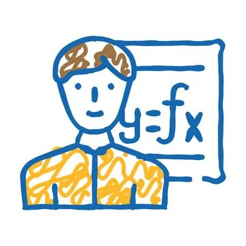 Mathematician engineer worker icon doodle illustration 스톡 일러스트