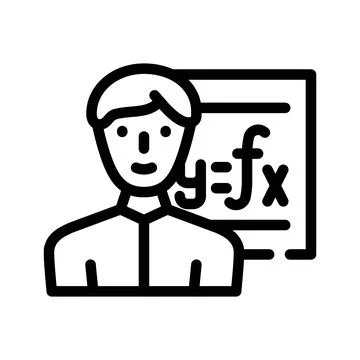 Mathematician engineer worker line icon vector illustration Stock Illustration