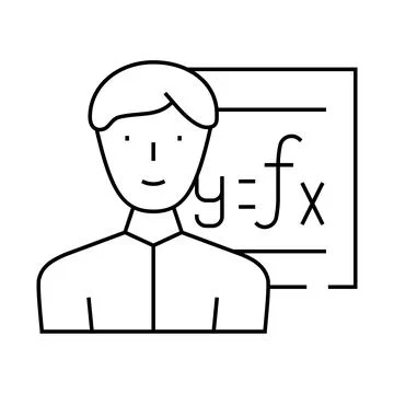 Mathematician engineer worker line icon vector illustration Stockillustratie