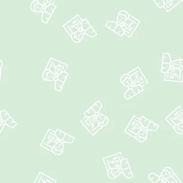 Mathematician engineer worker line vector seamless pattern 스톡 일러스트