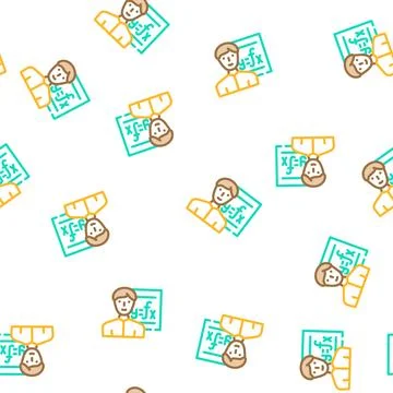 Mathematician engineer worker vector seamless pattern 스톡 일러스트