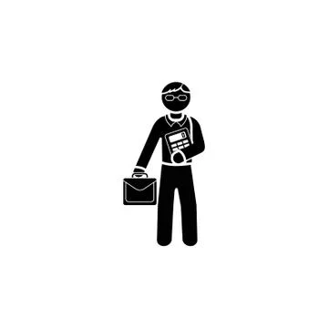 Mathematician icon. Mathematic teacher icon black on white background Stock Illustration