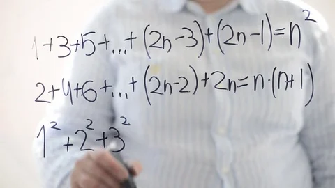 Mathematician. Numerical sequence. Stock-Footage 74993281