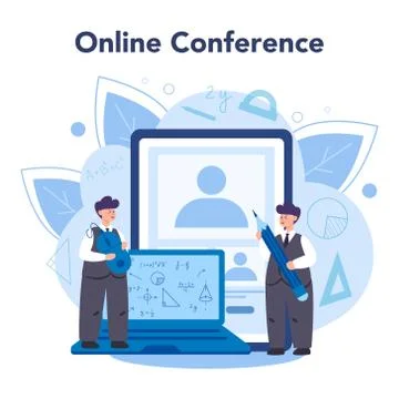 Mathematician online service or platform. Mathematician seek and use 스톡 일러스트