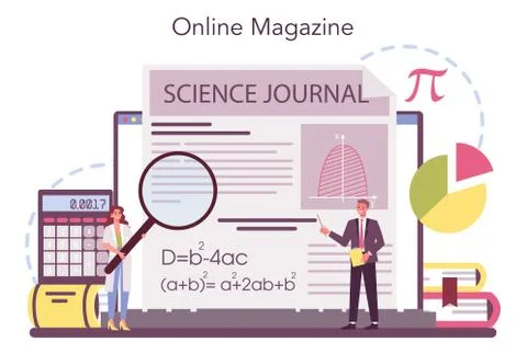 Mathematician online service or platform. Mathematician seek Ilustração Stock