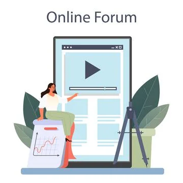 Mathematician online service or platform. Mathematician seek Stock Illustration