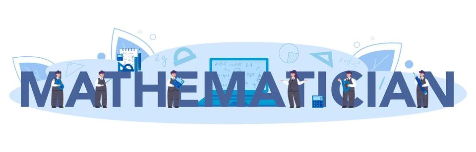 Mathematician typographic header concept. Mathematician seek and use Stockillustratie