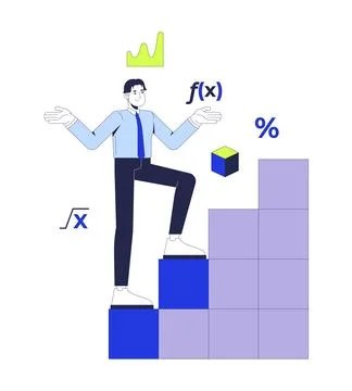 Mathematics 2D illustration concept Stock Illustration