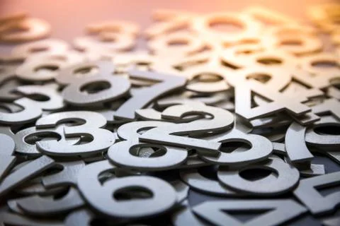 Mathematics abstract background made with solid numbers Foto stock