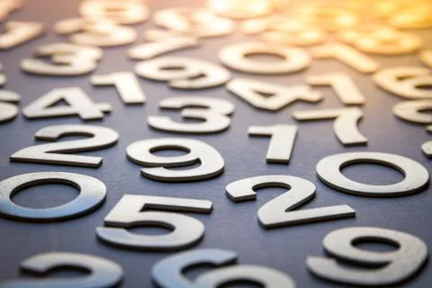 Mathematics abstract background made with solid numbers Foto stock