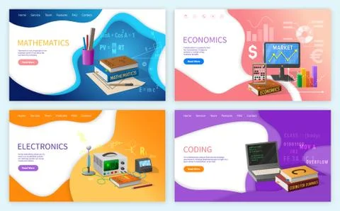 Mathematics Algebra and Geometry School Subject Illustrazione stock