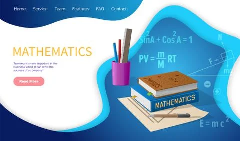 Mathematics Algebra and Geometry School Discipline Illustrazione stock