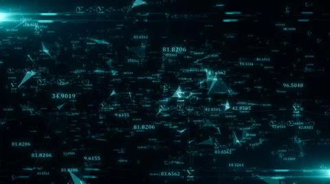 Mathematics and physics formula calculation in abstract digital space  Stock Illustration