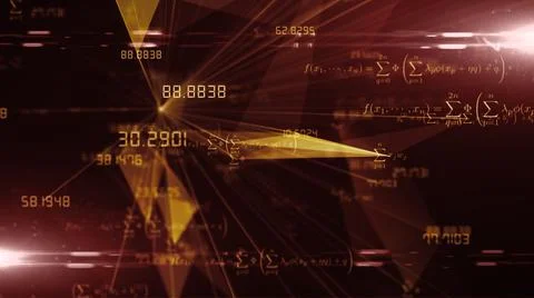 Mathematics and physics formula calculation in abstract digital space Stock Illustration