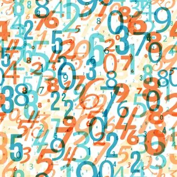 Mathematics background - different numbers pattern 库存插图