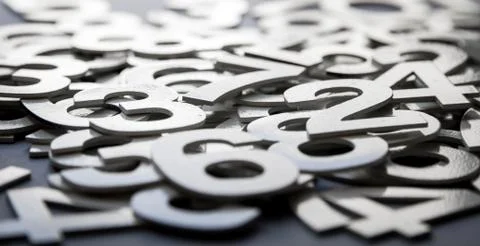 Mathematics background made with solid numbers Foto stock