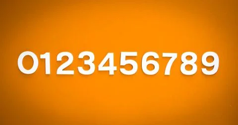 Mathematics background made with solid numbers. Isolated on orange Stock Photos